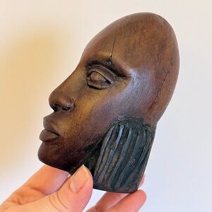 Vintage Mid-Century African Tribal Hardwood Bust